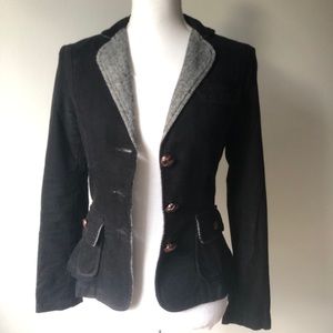 Tristan and Iseut Black Corduroy Blazer